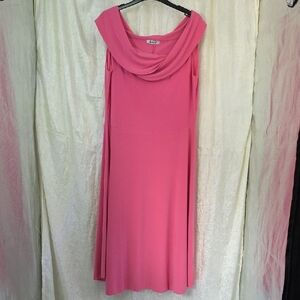 Pink Draped Cowl Neck Jersey Party Dress by KENZ  Sz XL